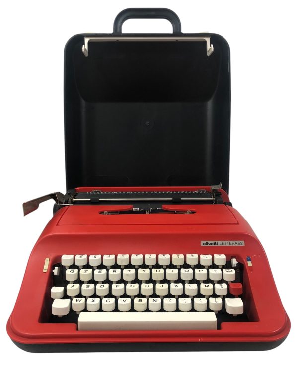 Macchina da Scrivere Olivetti Lettera 92 Rossa + Custodia - AUC8014