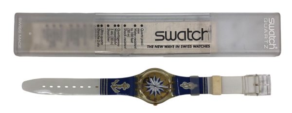 Orologio da Polso Swatch Blue Anchorage GK140 1992 + Custodia - ANC3340