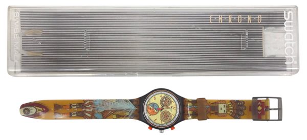 Orologio da Polso Swatch Chrono Dancing Feathers SCO100 1994 + Custodia  - ANC3382