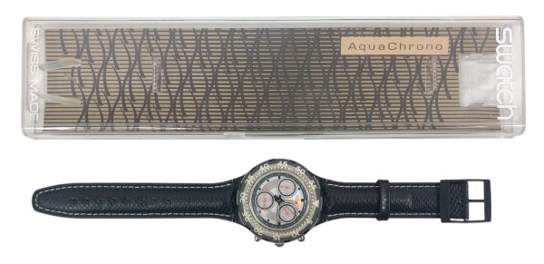 Orologio da Polso Swatch AquaChrono Black Rudder SBB100 1993 + Custodia  - ANC3387