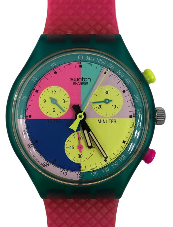 Orologio da Polso Swatch Chrono Flash Arrow Flash Arrow SCL100 1991 + Custodia  - ANC3391 - immagine 2