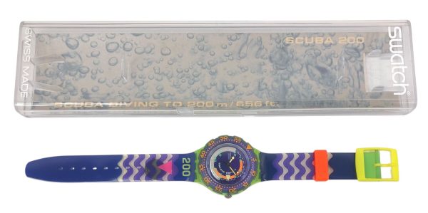 Orologio da Polso Swatch Scuba Coming Tide 200 SDJ100 1991  + Custodia  - ANC3396