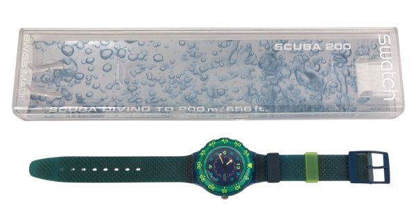 Orologio da Polso Swatch Scuba 200 Blue Moon SDN100 1991  + Custodia  - ANC3397