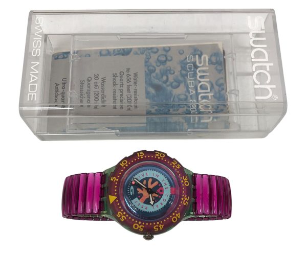 Orologio da Polso Swatch Scuba Cherry Drops SDG101 1993 + Custodia  - ANC3402