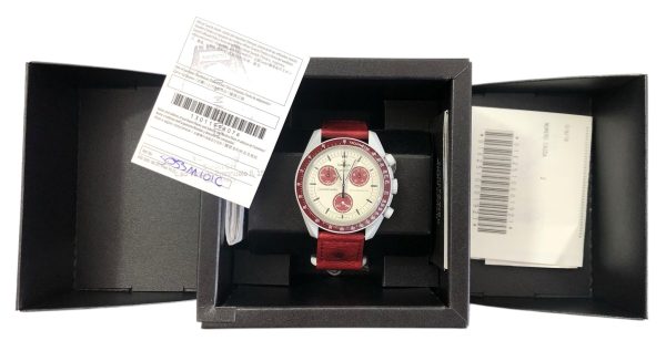 Orologio da Polso Moonswatch Omega x Swatch Mission to Pluto Pelle di Struzzo - ANC3453 - immagine 2