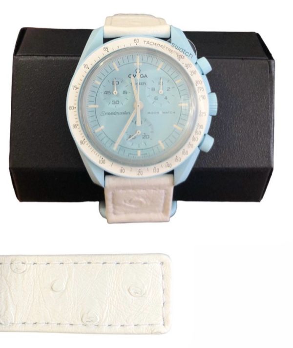 Orologio da Polso Moonswatch Omega x Swatch Mission to Uranus Pelle di Struzzo - ANC3457 - immagine 3