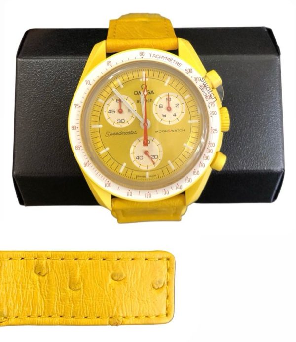 Orologio da Polso Moonswatch Omega x Swatch Mission to The Sun Pelle di Struzzo - ANC3458 - immagine 3