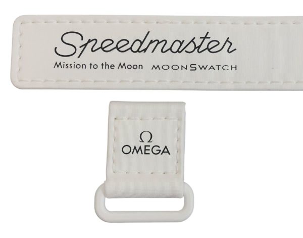 Cinturino in Velcro Moonswatch Omega Swatch Mission Moonphase Snoopy Bianco - ANC3465 - immagine 2