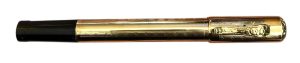 Penna Stilografica Ideal con Pennino Retrattile Placcata Oro 18kt   - AUC8081
