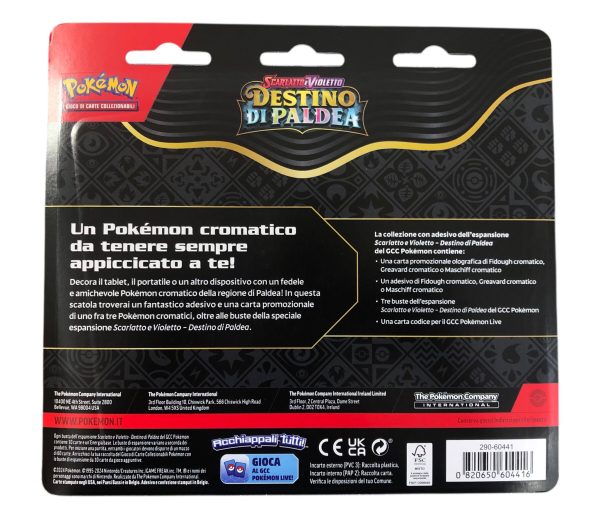 Blister Pokemon Collezione Destino di Paldea con Adesivo Fidough  - ANC3482 - immagine 2