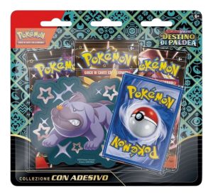 Blister Pokemon Collezione Destino di Paldea con Adesivo Maschiff  - ANC3480